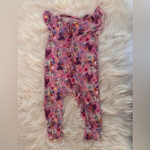 GUC Bums and Roses Born to Be Wild Rainbow Zebras Romper 2T